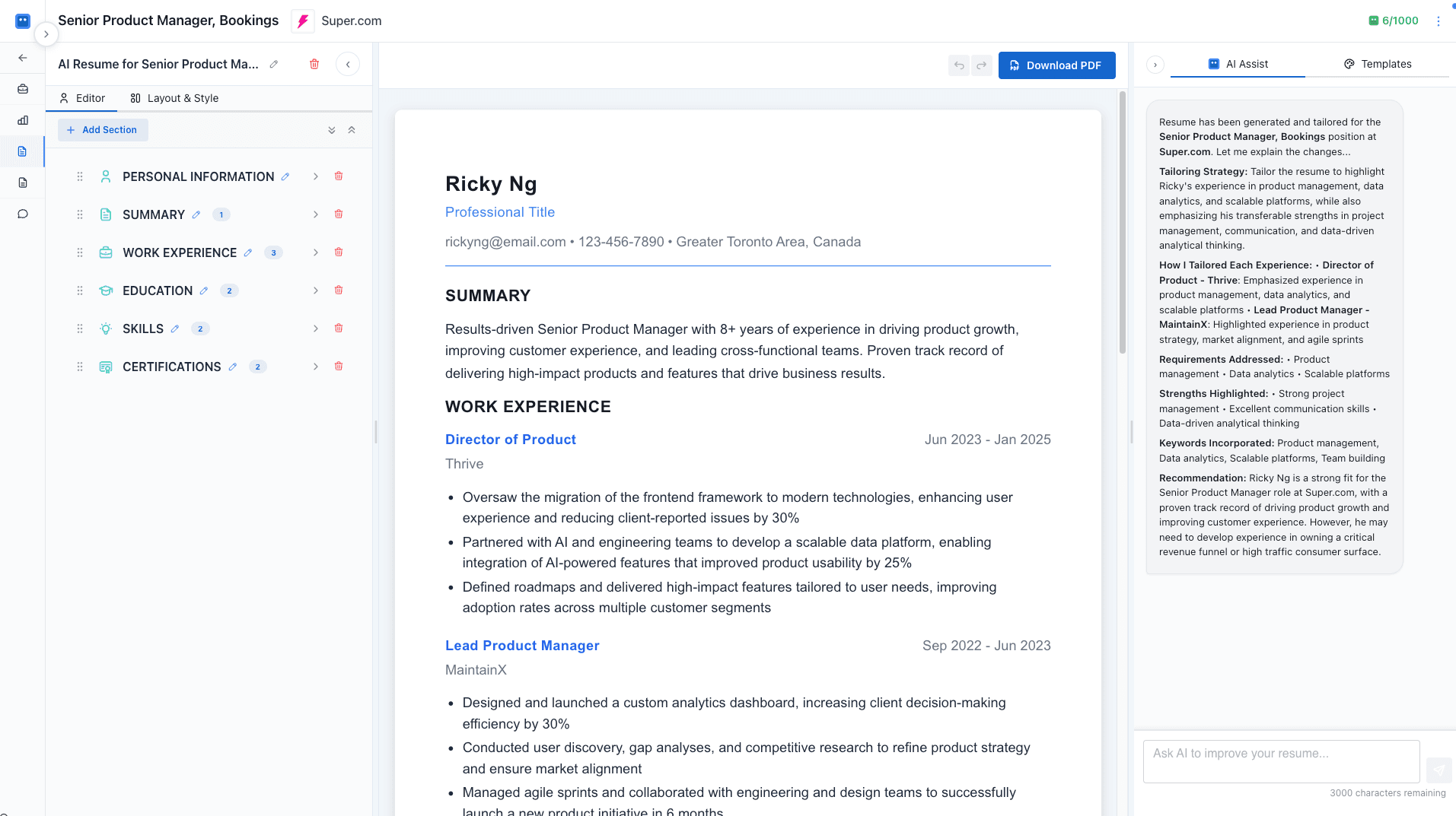 AI Resume Builder