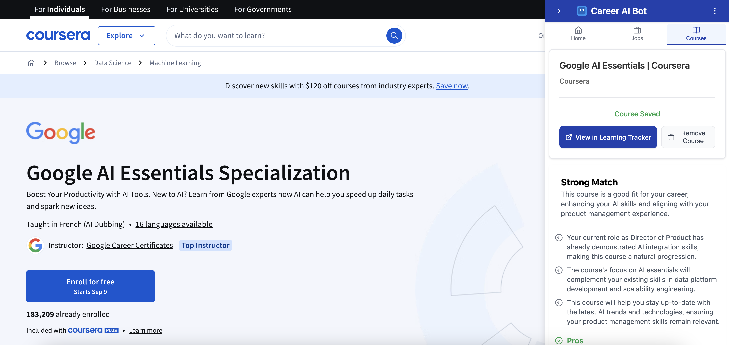 Course fit analysis and saving