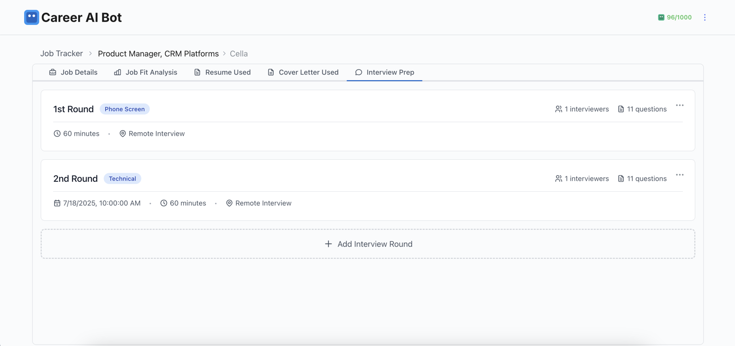 Career AI Bot - Interview Rounds Overview
