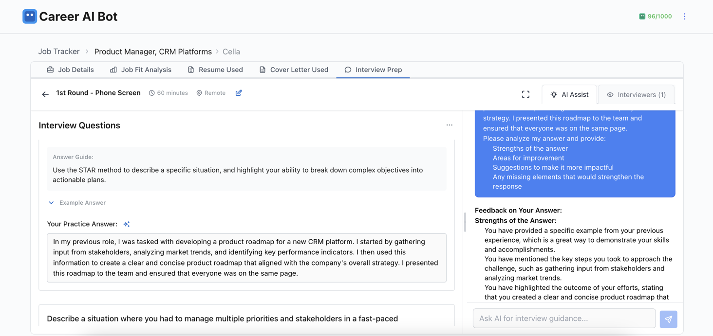 Career AI Bot - Real-time AI Coaching